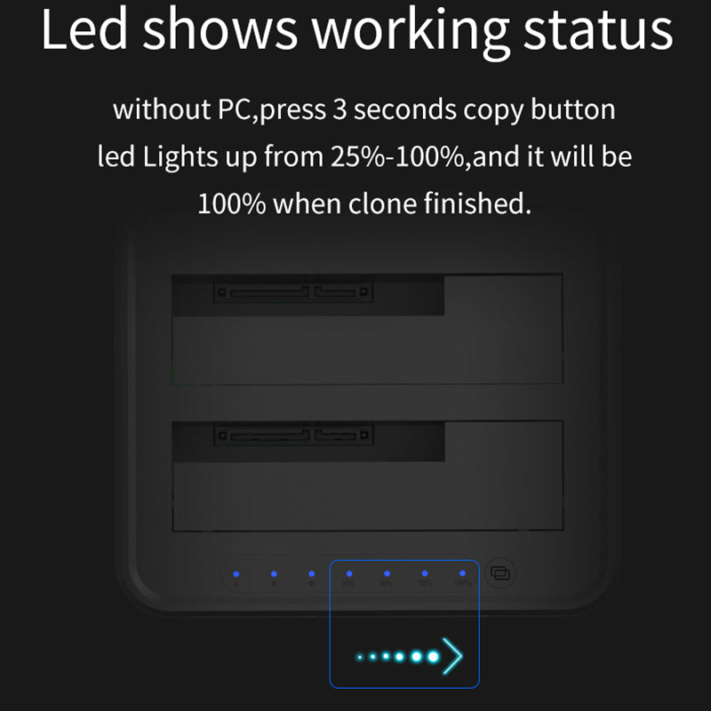 BLUEENDLESS HD07A Dual-Tray Offline Duplicate Hard Drive Dock USB3.0 High-Speed Transmission Adapter BLUEENDLESS HD07A Dual-Tray Offline Duplicate Hard Drive Dock USB3.0 High-Speed Transmission Adapter